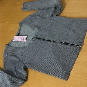 Target Gray Striped Crop Top